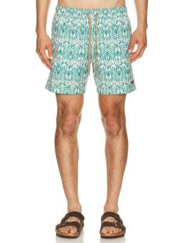 Faherty - All Day 6 Men's Printed Drawstring Swim Trunks Teal