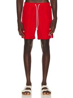 Motel Margarita - Lightweight Men's Drawstring 3-Pocket Swim Trunks Red