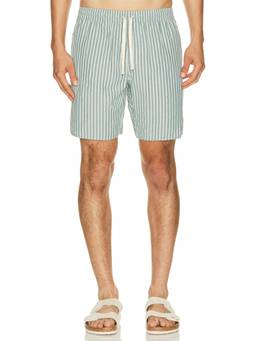 Rhythm - Seersucker Stripe Men's Drawstring 3-Pocket Swimwear Shorts Blue