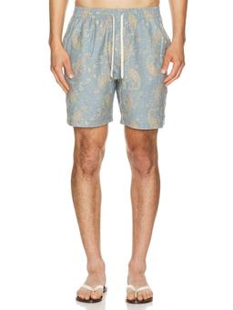 Rhythm - Paisley Men's Drawstring 3-Pocket Swimwear Blue