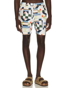 SCOTCH & SODA - Printed Men's Drawstring Mid Length Swim Shorts Multi-Color