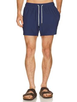 Vintage Summer - Stripe Knit Men's Drawstring 3-Pocket Swimwear Navy Blue