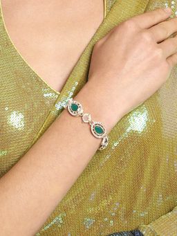 Zaveri Pearls - Green Artificial Stones & Beads Ethnic Bracelet