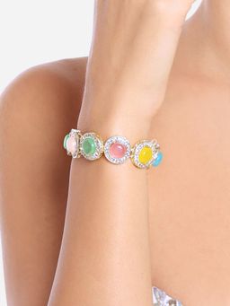 Zaveri Pearls - Multi Color Stones Austrian Diamonds Ethnic Bracelet