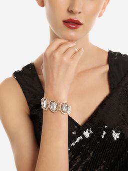 Zaveri Pearls - Gold Tone Multistrand Stones & Beads Ethnic Bracelet