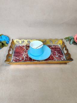 The Home Co - Single Tray - Red Mosaic Small