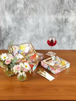 The Home Co - Multi-Color Abstract Tray (Pack of 3)