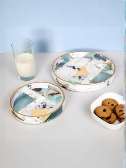 The Home Co - Multi-Color Abstract Tray (Pack of 2)