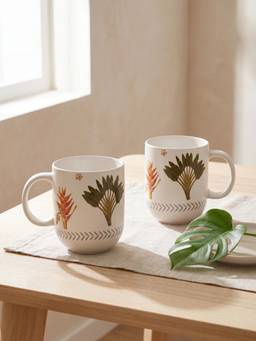 Trovea's - Safari Bloom Home Office Coffee Mug Cups & Saucer (Pack of 2)