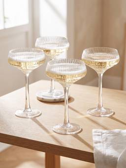 Trovea's - Contour Crystal Clear Cocktail Martini Glasses (Pack of 4)