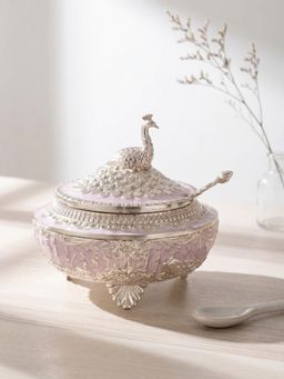 Trovea's - Lilac Crest Covered German Silver Bowl Lid With Spoon