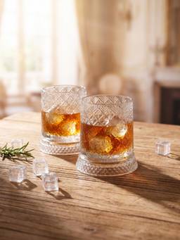 Trovea's - Radiance Revolve Single Malt Crystal Whiskey Glasses (Pack of 2)