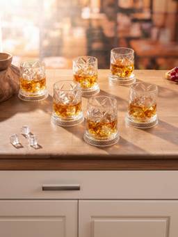 Trovea's - Diamond Drift Single Malt Crystal Whiskey Glasses (Pack of 6)