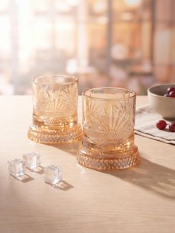 Trovea's - Solar Flare Revolve Single Malt Crystal Clear Whiskey Glasses (Pack of 2)