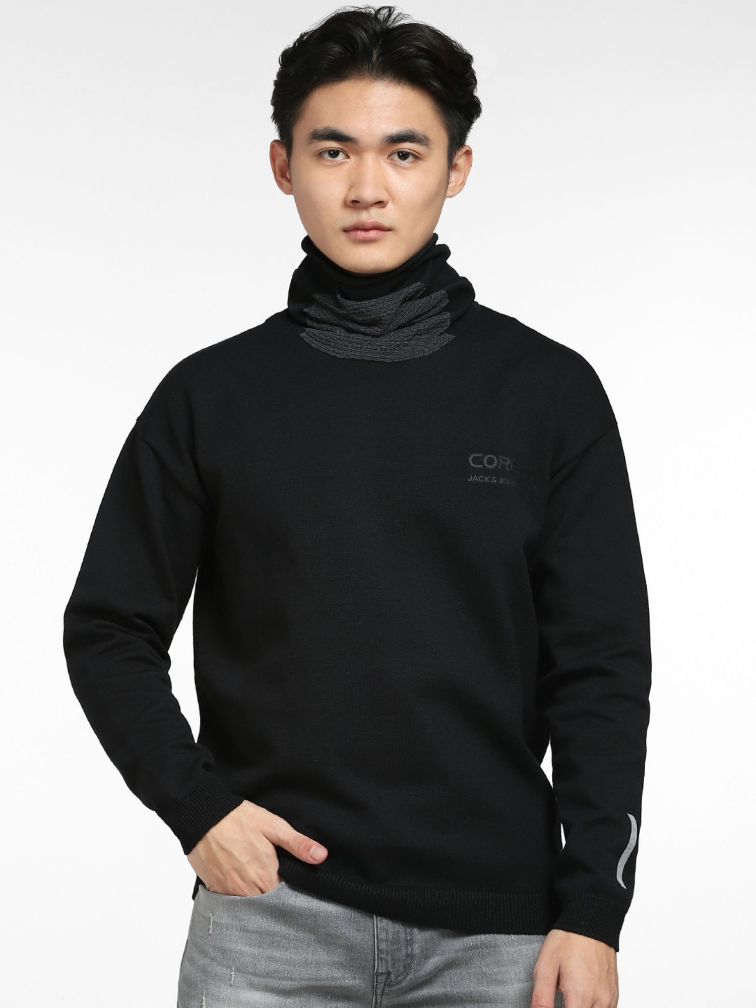 Buy Jack & Jones Black High Neck Pullover Online