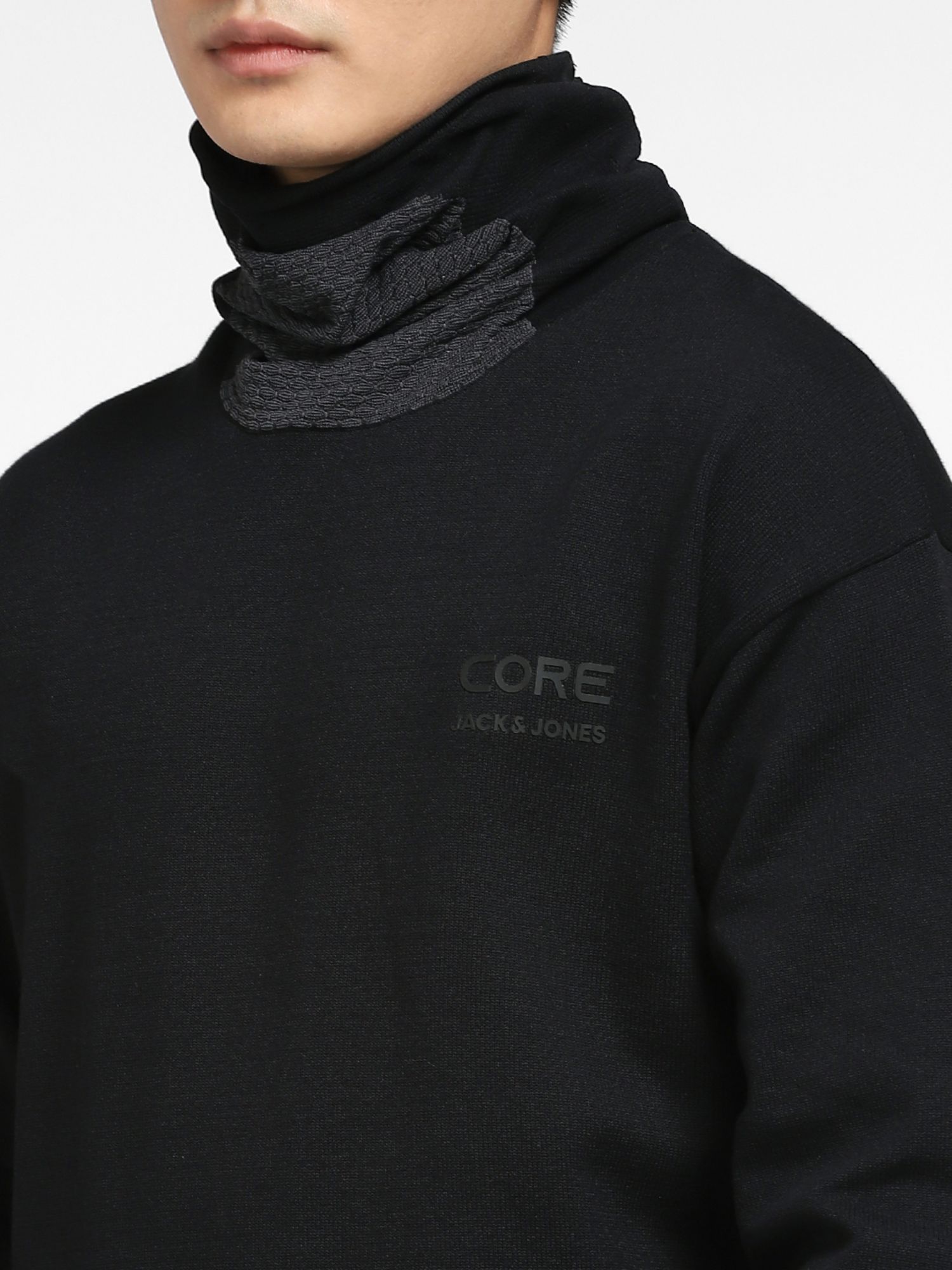 Buy Jack & Jones Black High Neck Pullover Online