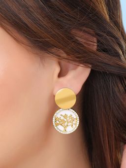 Yellow Chimes - Golden Circle Drop Earrings