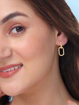 Yellow Chimes - Gold Plated Link Chain Drop Earrings