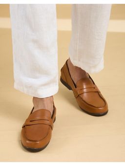 Fabindia - Brown Leather Tan Loafers