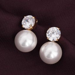 Palmonas - Stone and Pearl Drop Earrings