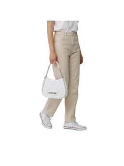 Love Moschino - White Logo Handbag with Detachable Strap
