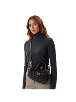 Love Moschino - Black Logo Plaque Mini Handbag with Detachable Strap
