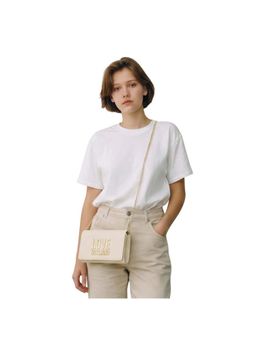 Love Moschino - Ivory Logo Applique Crossbody Sling Bag