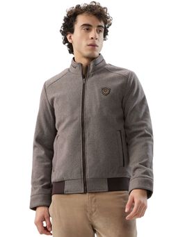 Raymond - Brown Polyester Solid Jacket
