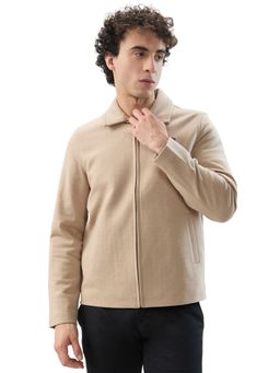 Raymond - Brown Polyester Solid Jacket