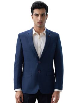 Raymond - Blue Viscose Blend Solid Blazer
