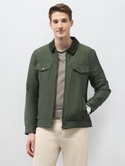 U.S. Polo Assn. Denim Co. - Green Polyester Solid Jacket