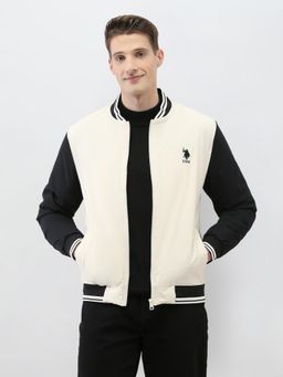 U.S. Polo Assn. Denim Co. - White Polyester Colorblock Jacket