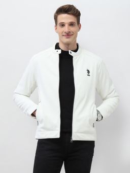 U.S. Polo Assn. Denim Co. - White Polyester Solid Jacket