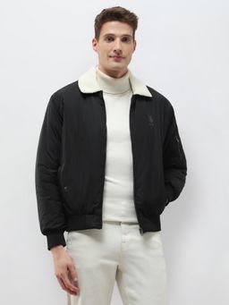 U.S. Polo Assn. Denim Co. - Black Polyester Solid Jacket