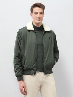 U.S. Polo Assn. Denim Co. - Green Polyester Solid Jacket