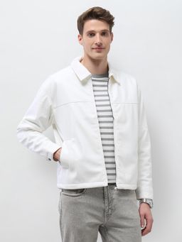 U.S. Polo Assn. Denim Co. - White Polyester Solid Jacket