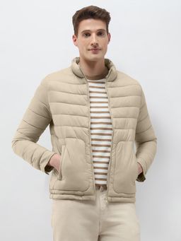U.S. POLO ASSN. - Beige Nylon Solid Puffer Jacket