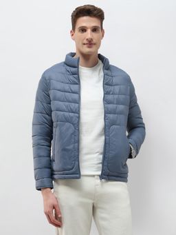 U.S. POLO ASSN. - Blue Nylon Solid Puffer Jacket