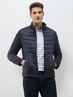 U.S. POLO ASSN. - Blue Nylon Solid Puffer Jacket