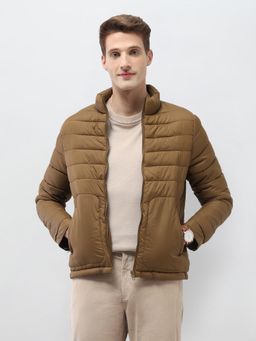 U.S. POLO ASSN. - Brown Nylon Solid Puffer Jacket