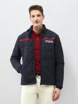 U.S. POLO ASSN. - Blue Polyester Solid Puffer Jacket