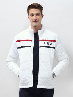 U.S. POLO ASSN. - White Polyester Solid Puffer Jacket