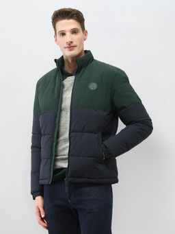 U.S. POLO ASSN. - Blue Polyester Colorblock Puffer Jacket