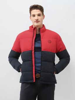 U.S. POLO ASSN. - Blue Polyester Colorblock Puffer Jacket
