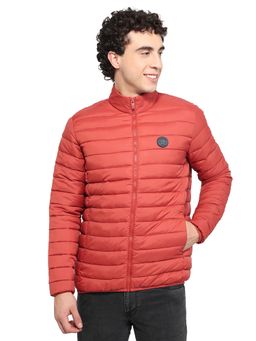 Parx - Red Polyester Solid Puffer Jacket