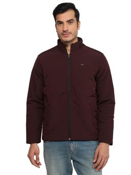 Parx - Maroon Polyester Solid Jacket