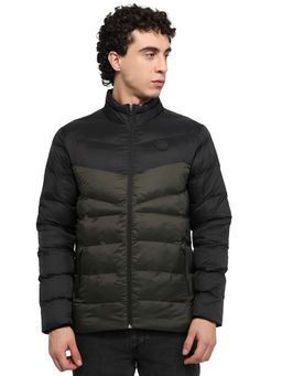 Parx - Black Polyester Solid Puffer Jacket