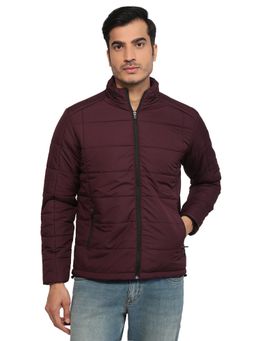 Parx - Maroon Polyester Solid Jacket