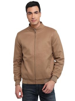 Parx - Brown Polyester Solid Jacket