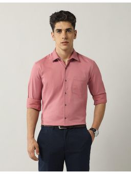 AD By Arvind - Pink Slim Fit Satin Solid Shirt